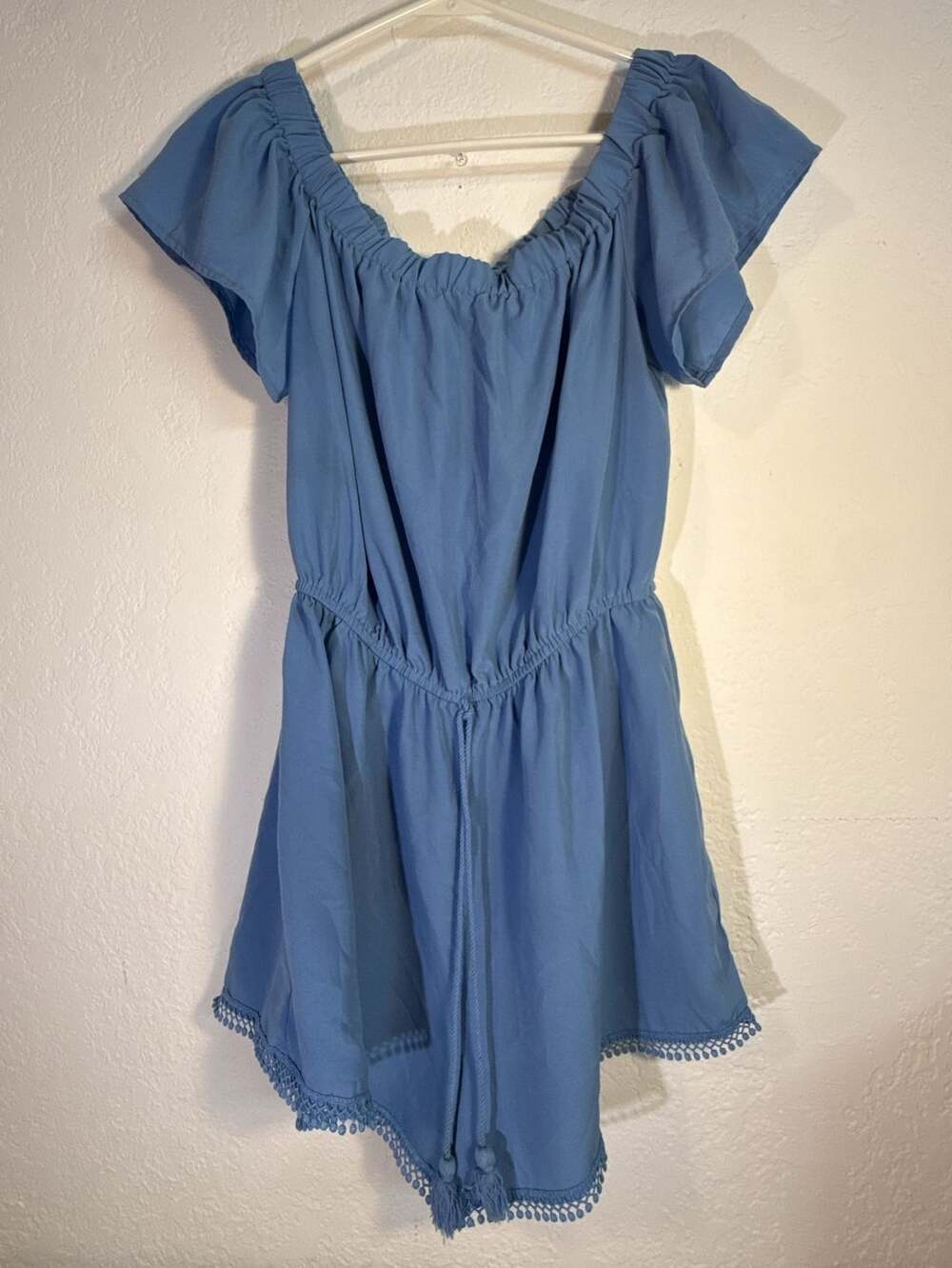 Bebop Romper Size M Blue Off The Shoulder